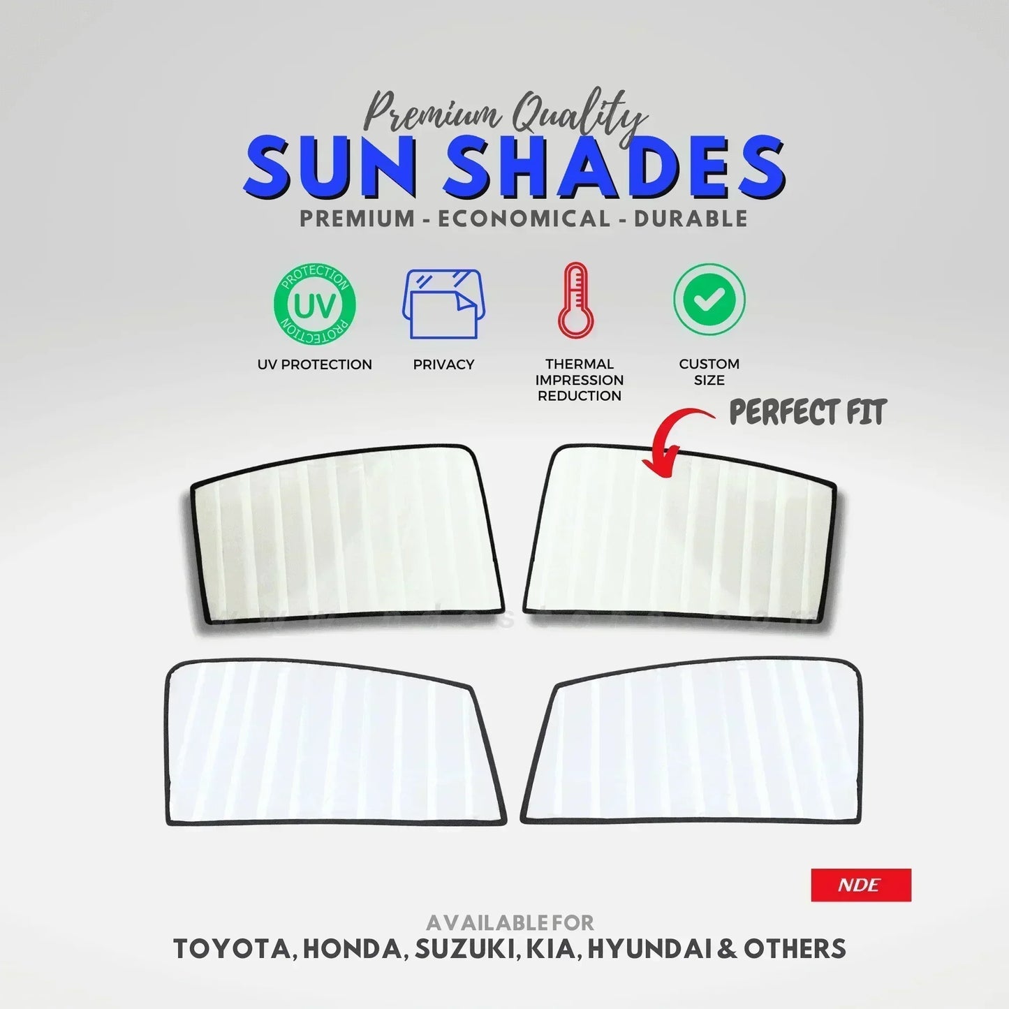 SUN SHADE WHITE WRINKLE FOR SUZUKI BALENO - ndestore.com