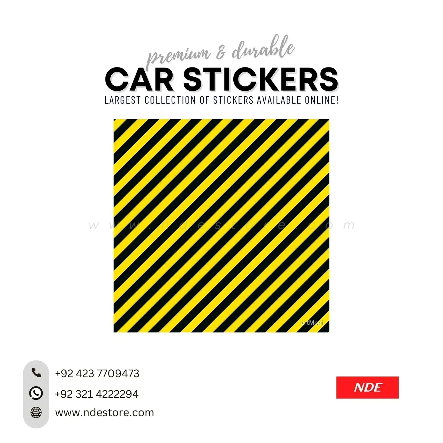 STICKER, BLACK & YELLOOW STRIPE (SKU:14144) - ndestore.com