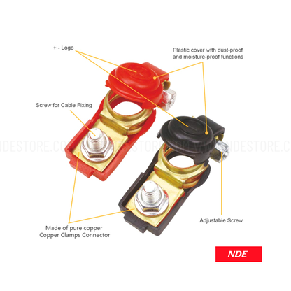 BATTERY TERMINAL CLAMP CONNECTOR SET