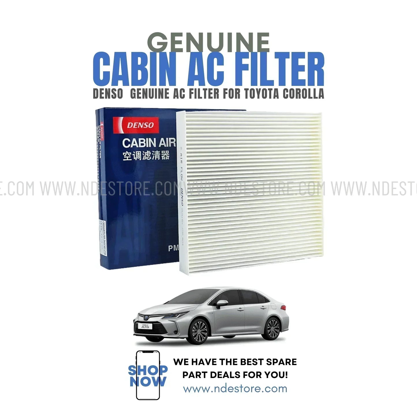 ESSENTIAL FILTER PACK DENSO FOR TOYOTA COROLLA, ALTIS, GRANDE, ALTIS X, GRANDE X - ndestore.com
