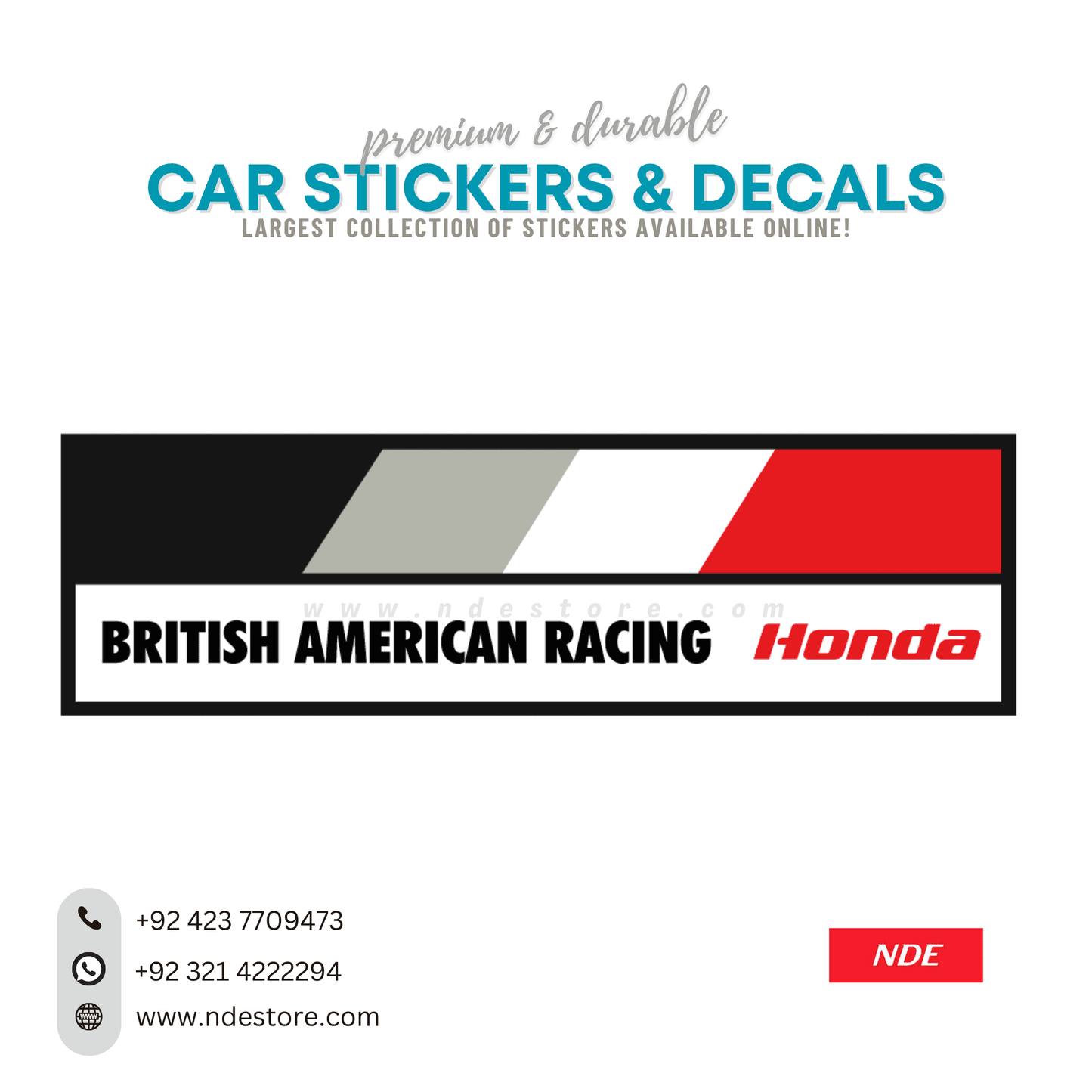 STICKER HONDA BRITISH AMERICAN RACING - ndestore.com