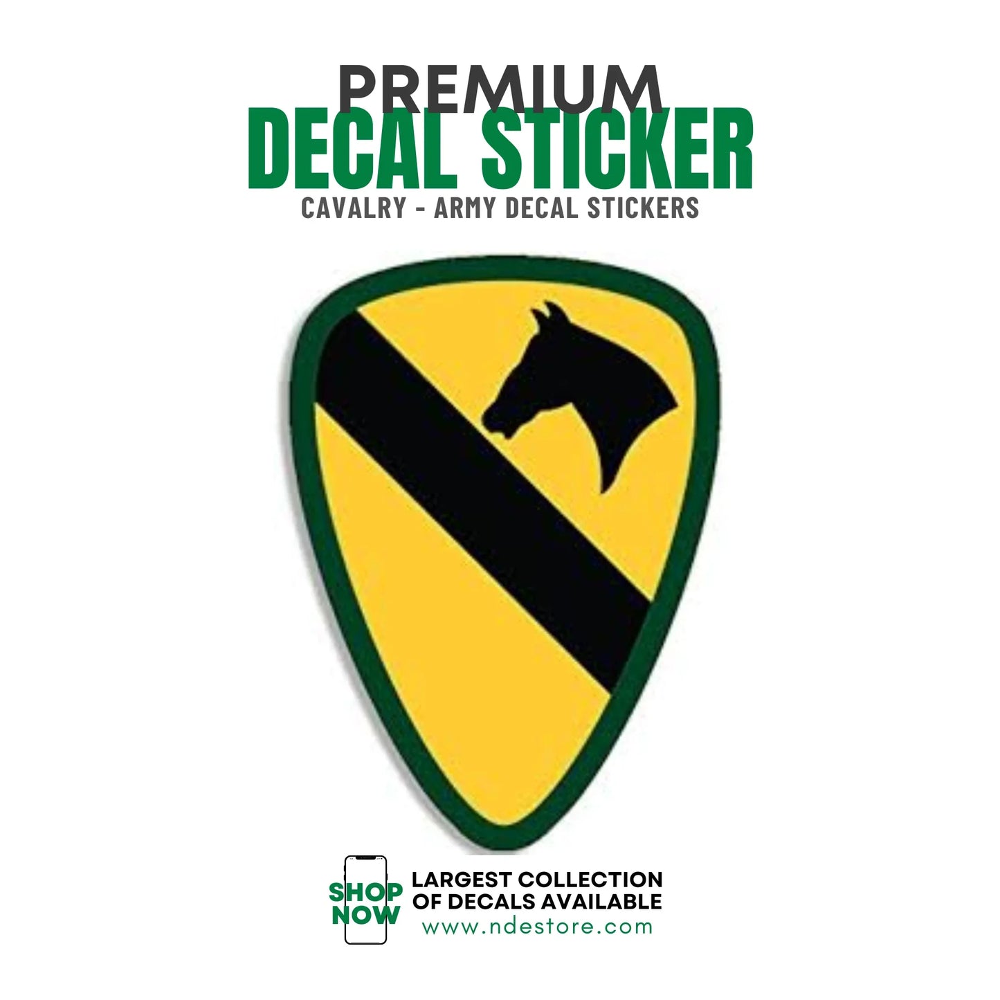 STICKER DECAL CAVALRY GREEN