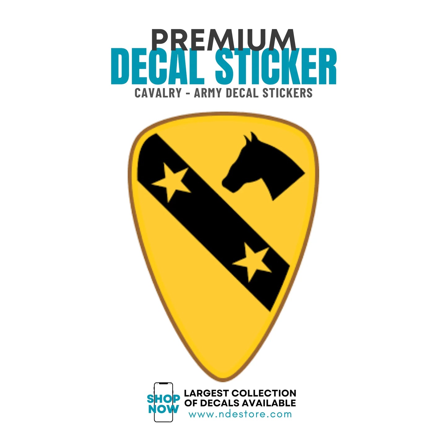 STICKER DECAL CAVALRY 2 STAR