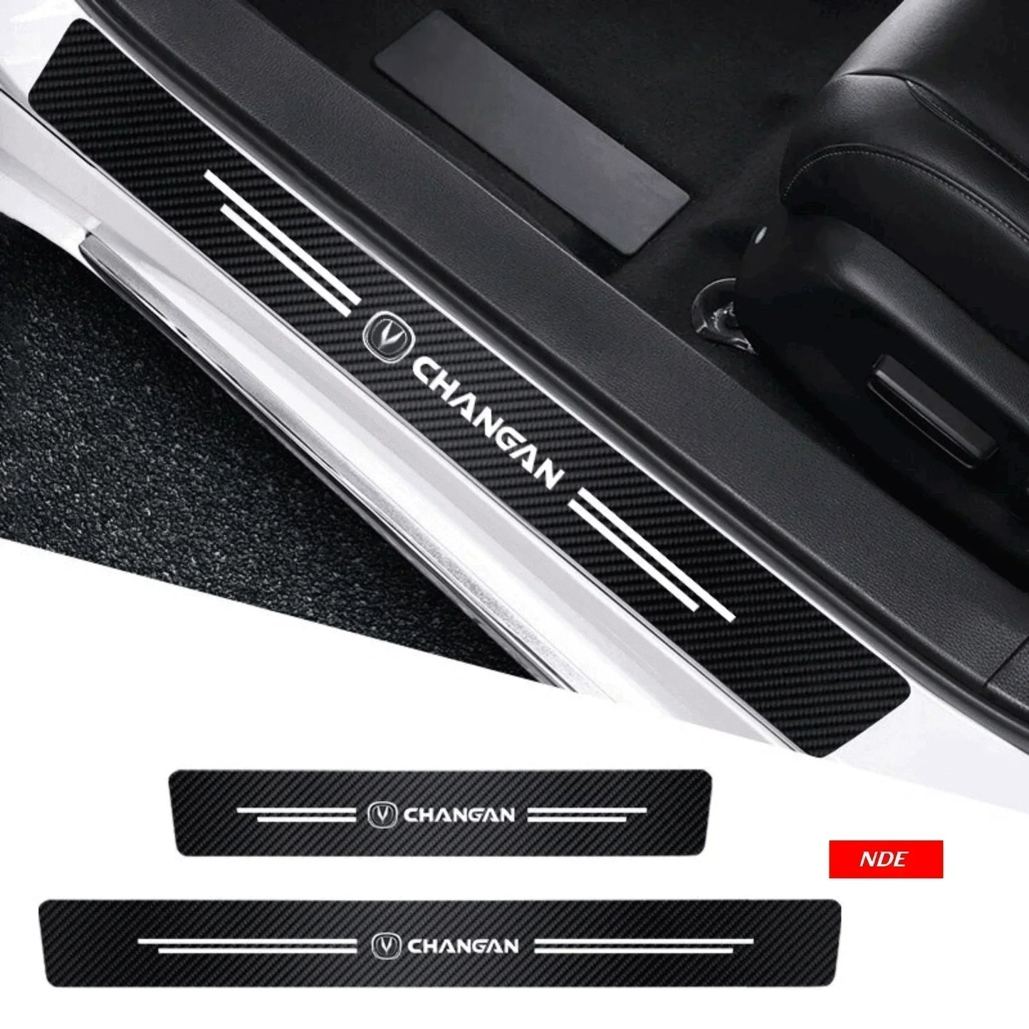 DOOR SILL AREA PROTECTION CARBON FIBER STICKERFOR CHANGAN OSHAN X7 - ndestore.com
