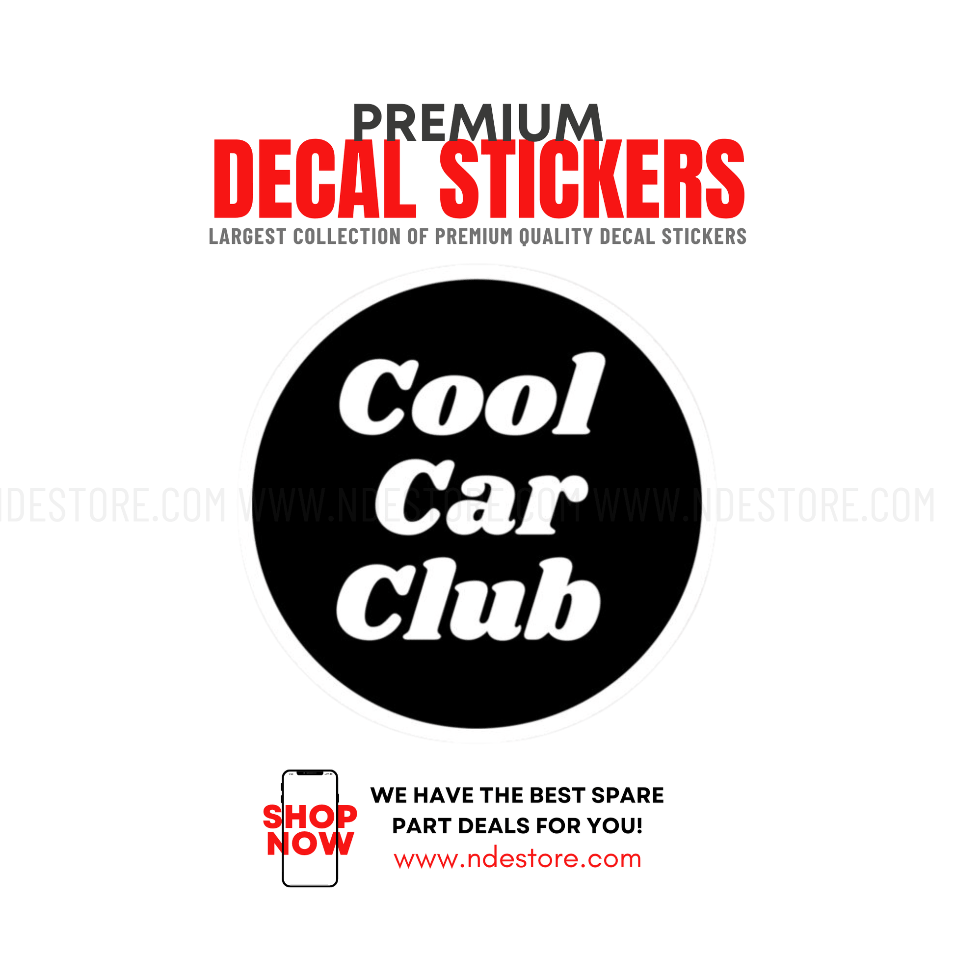 STICKER COOL CAR CLUB - ndestore.com