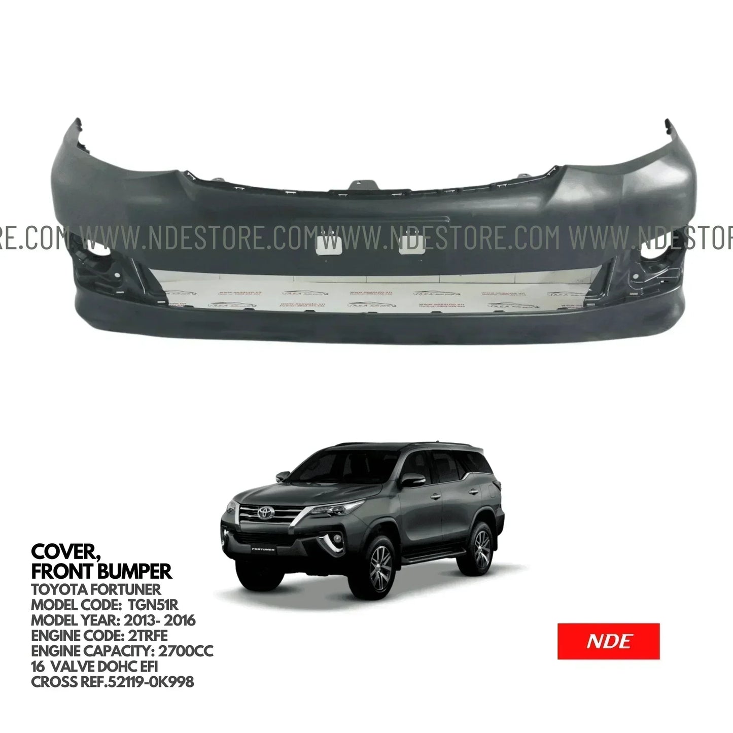 BUMPER ASSY FRONT FOR TOYOTA FORTUNER (2013-2016) - ndestore.com