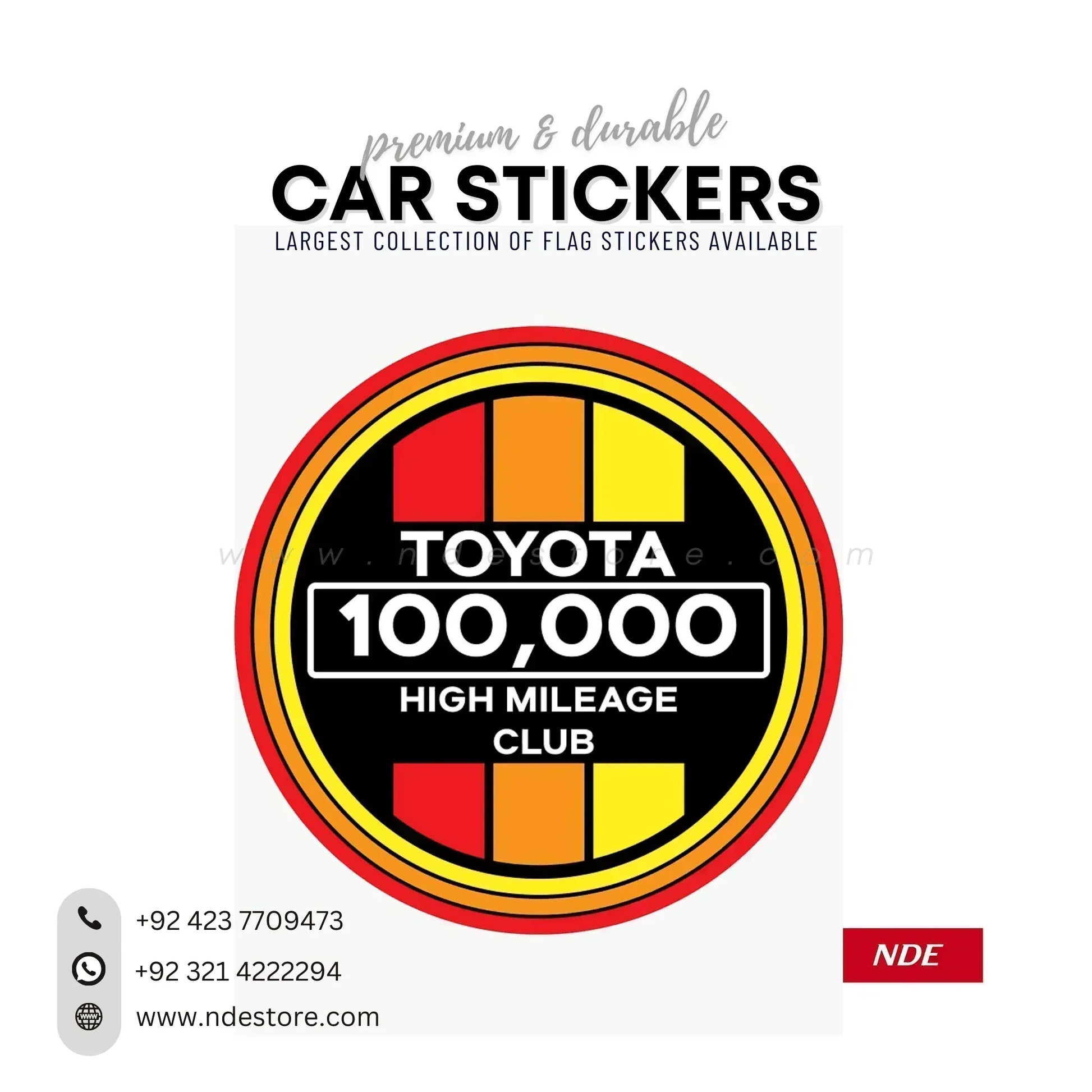 STICKER TOYOTA HIGH MILEAGE CLUB - ndestore.com