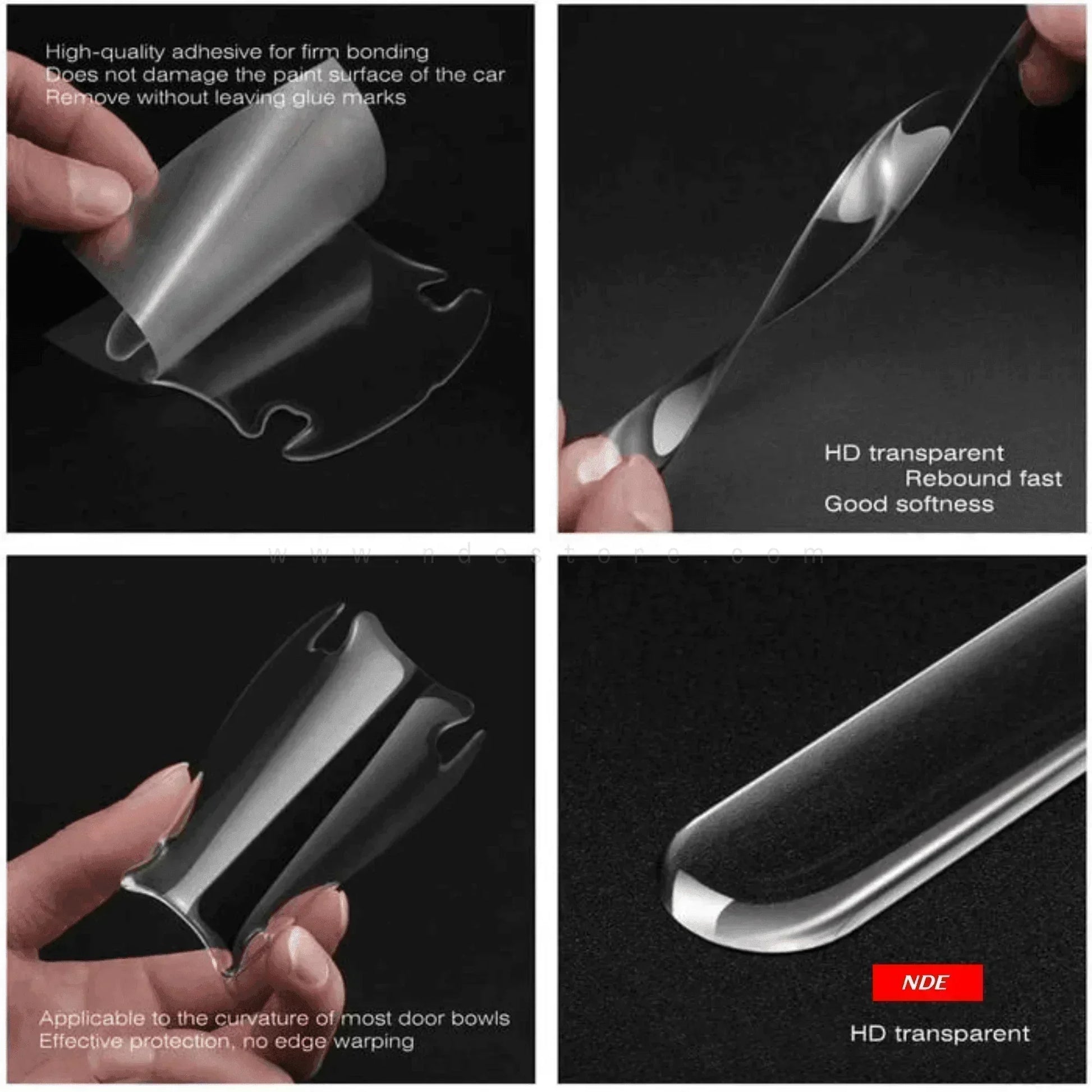 DOOR HANDLE GUARD TRANSPARENT PROTECTOR FOR TOYOTA - ndestore.com