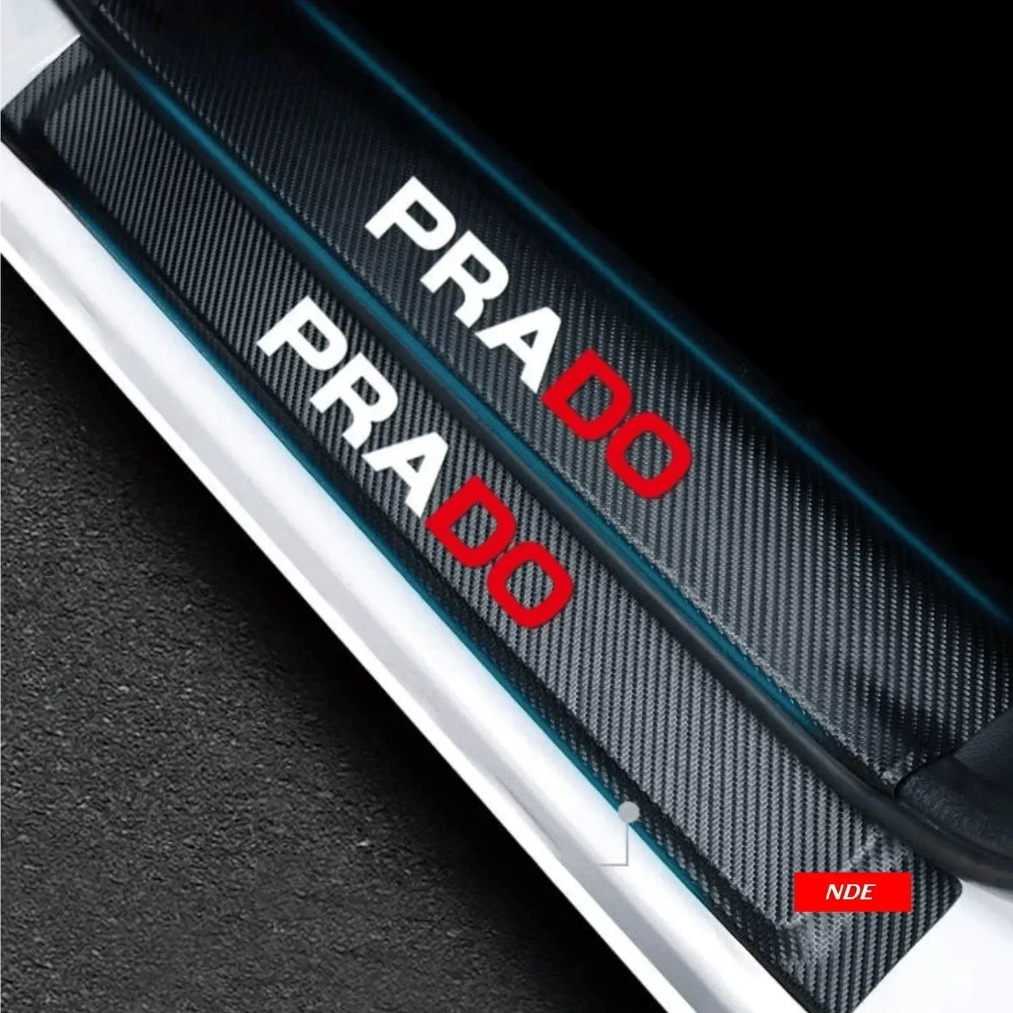 DOOR SILL AREA PROTECTION CARBON FIBER STICKER FOR TOYOTA PRADO - ndestore.com