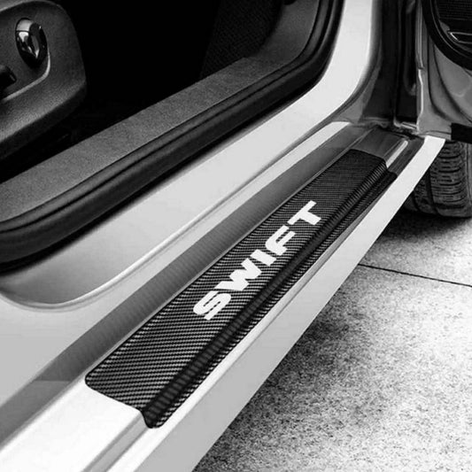 DOOR SILL AREA PROTECTION CARBON FIBER STICKER FOR SUZUKI SWIFT - ndestore.com