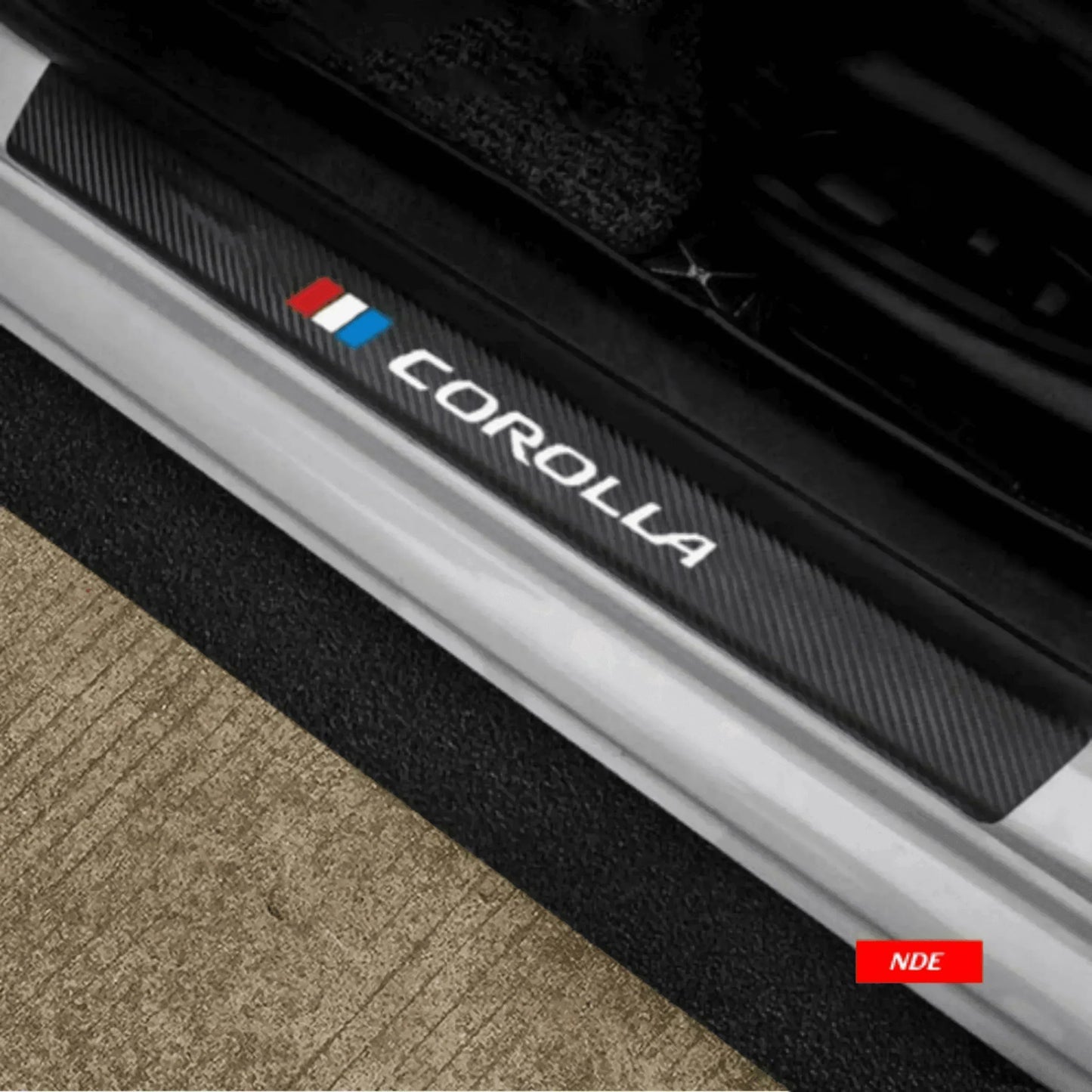 DOOR SILL AREA PROTECTION CARBON FIBER STICKER COROLLA - ndestore.com