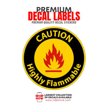 STICKER DECAL CAUTION HIGHLY FLAMMABLE