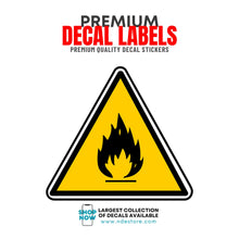 STICKER DECAL CAUTION FIRE