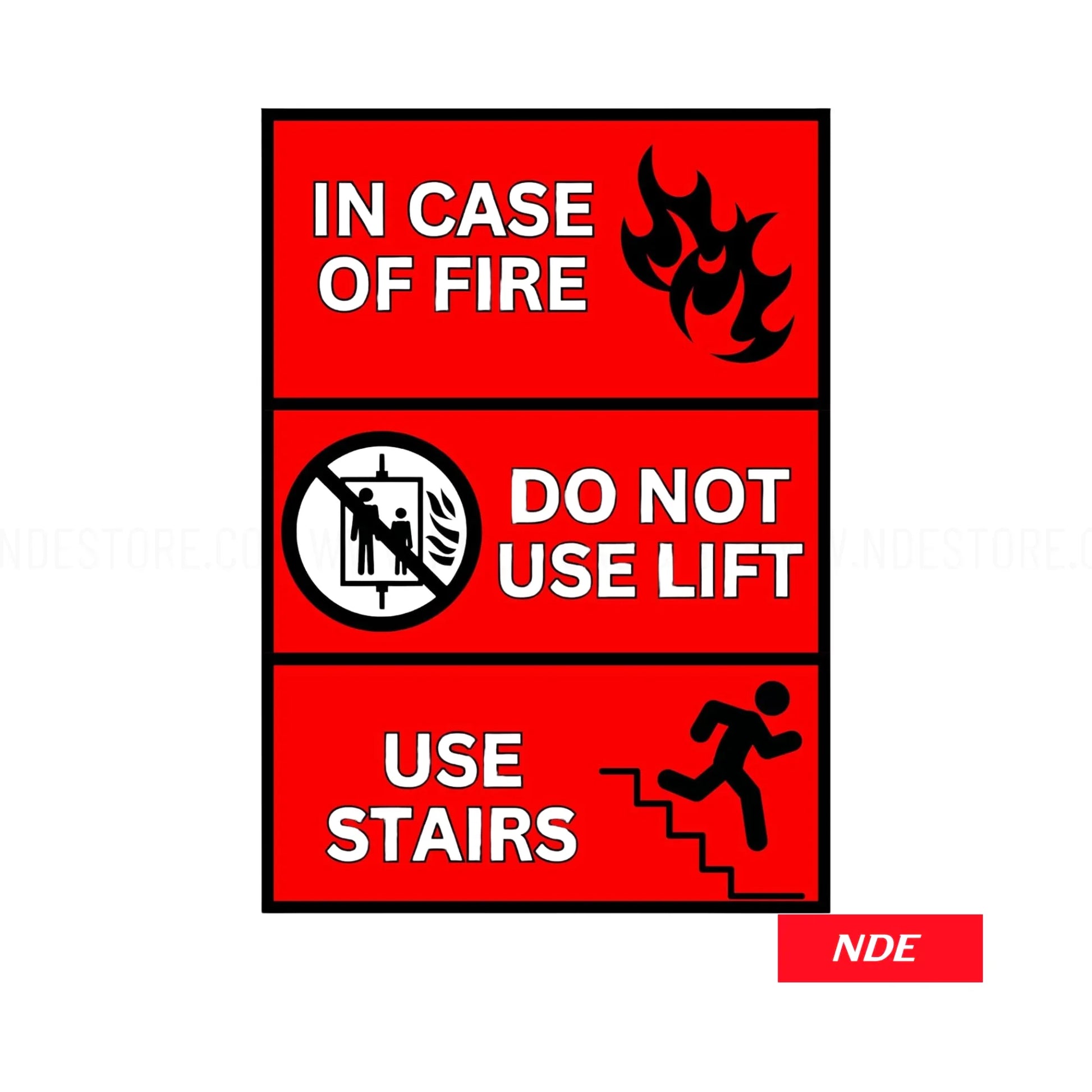 STICKER DECAL FIRE WARNING