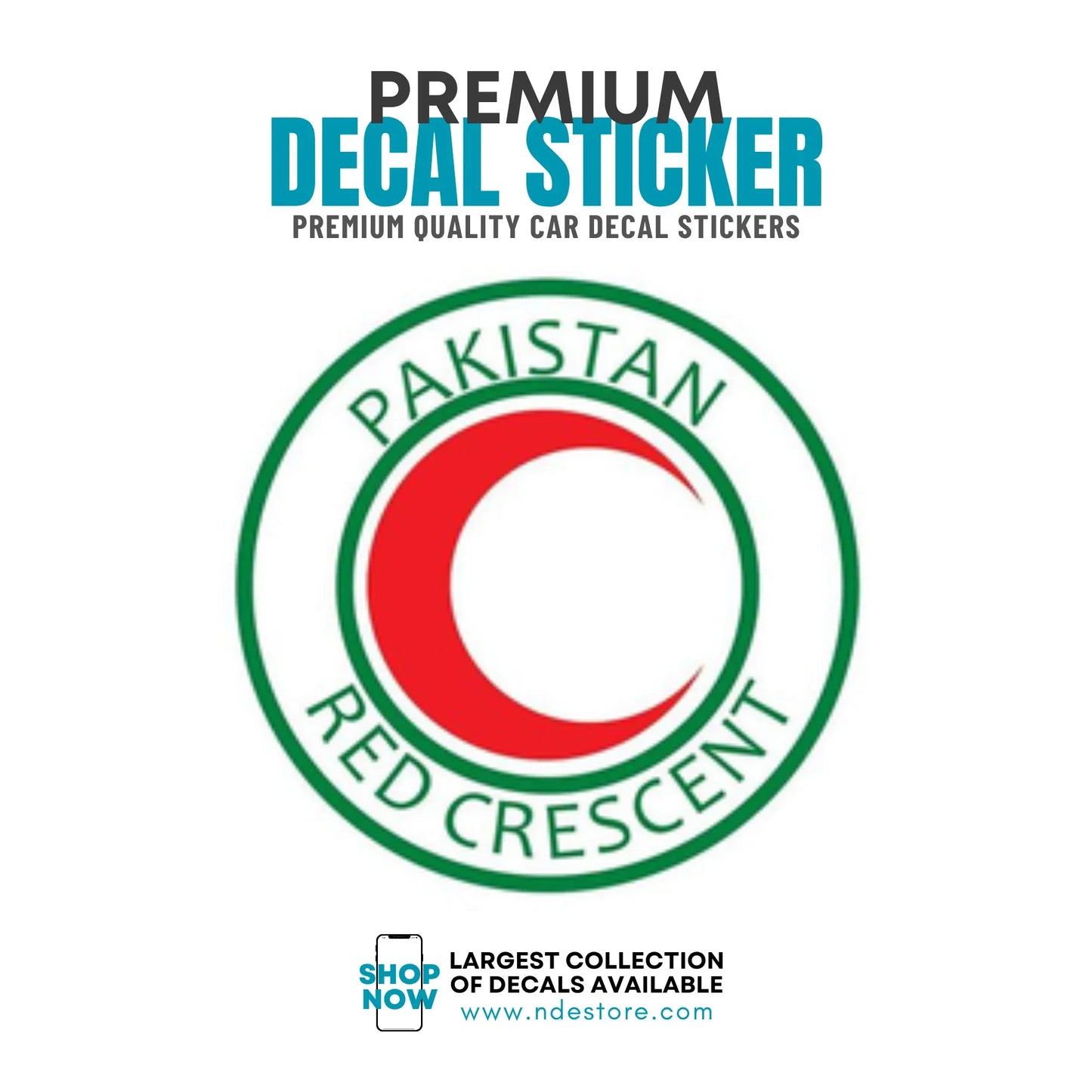 STICKER DECAL PAKISTAN RED CRESCENT