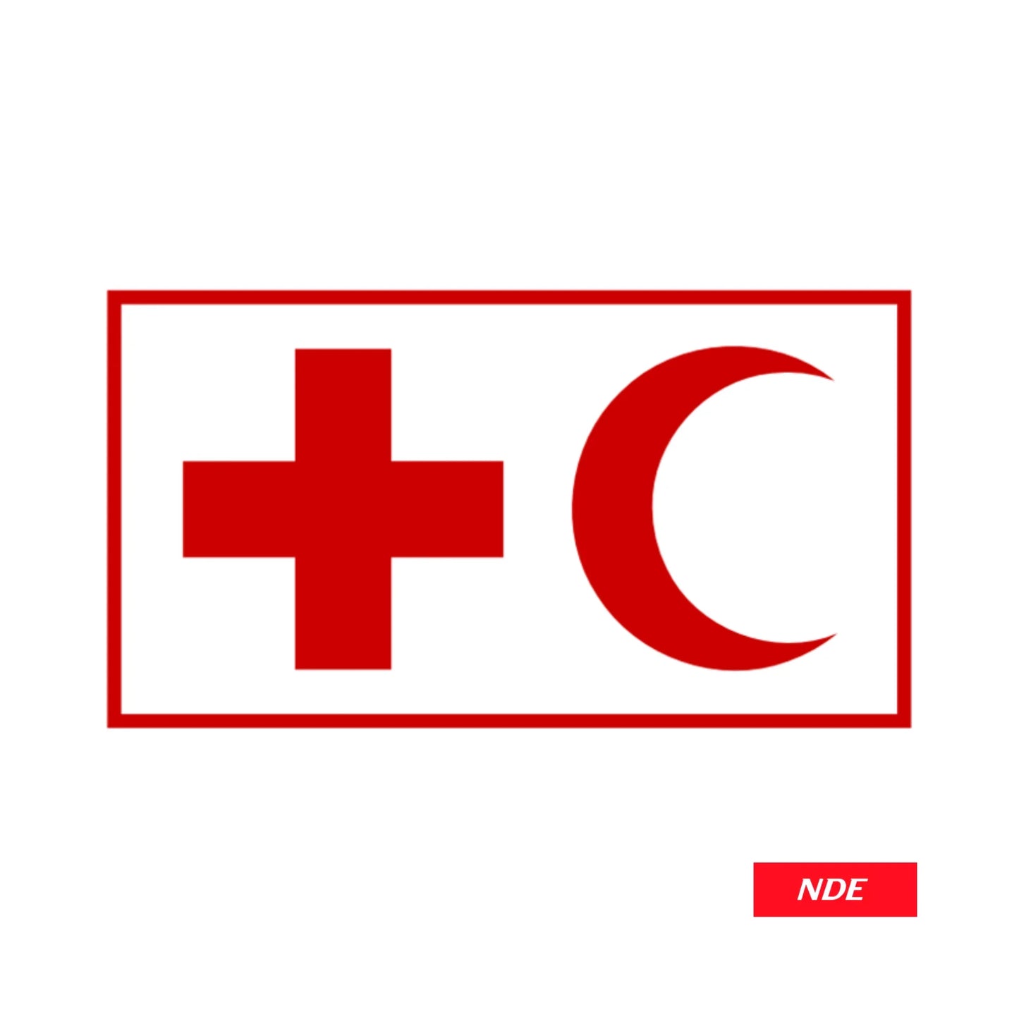STICKER DECAL RED CRESCENT CROSS