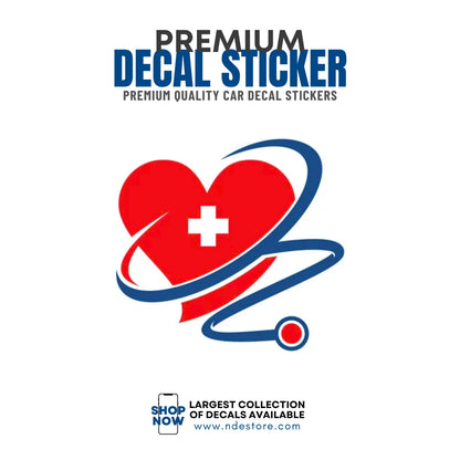 STICKER DECAL CROSS HEART