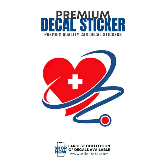 STICKER DECAL CROSS HEART