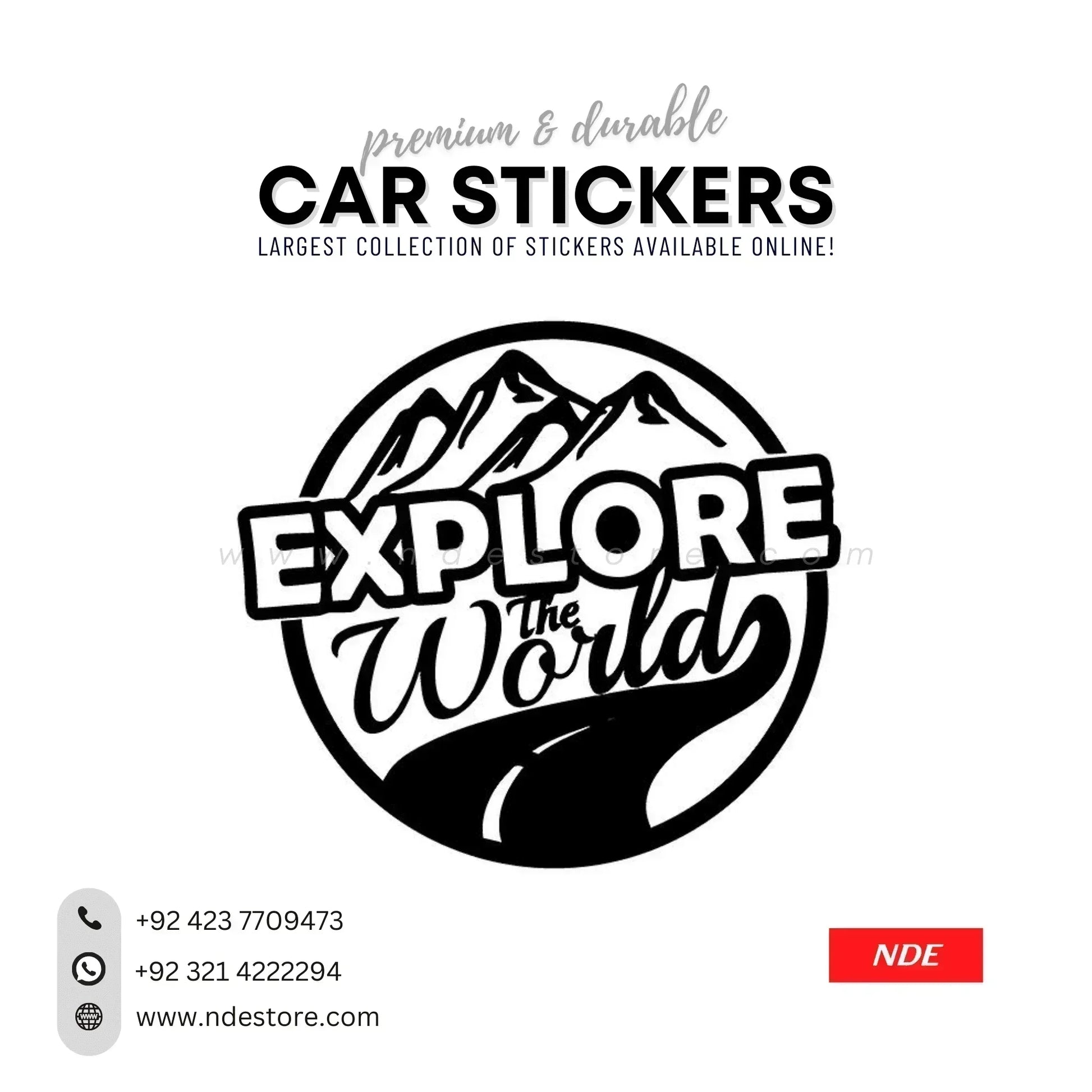 STICKER EXPLORE THE WORLD (SKU:14150) - ndestore.com