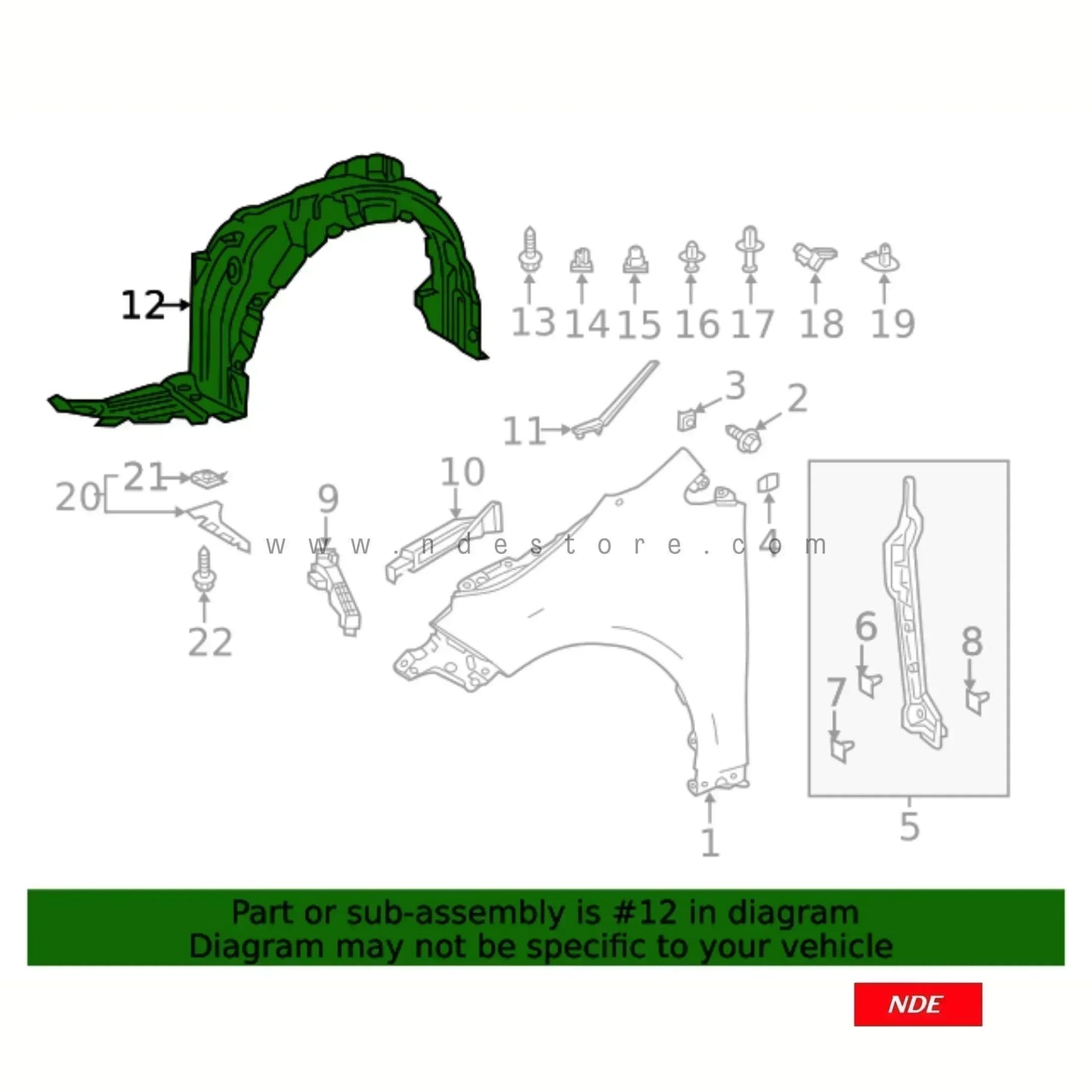 FENDER SHIELD LINER FOR TOYOTA PRIUS - ndestore.com