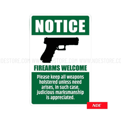 STICKER NOTICE FIREARM WELCOME - ndestore.com