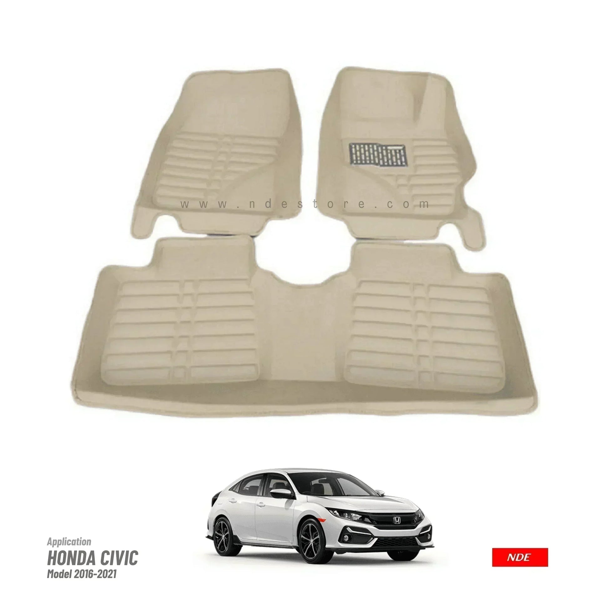 FLOOR MAT 5D STYLE FOR HONDA CIVIC (2016-2021) - ndestore.com