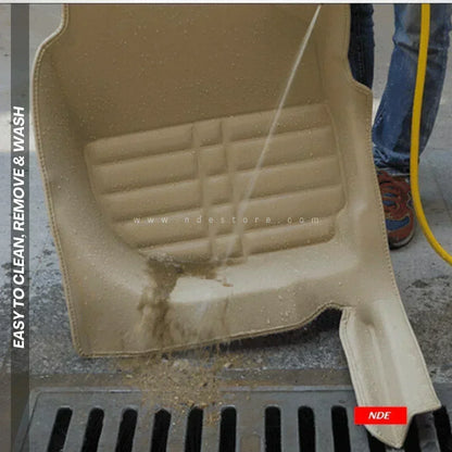 FLOOR MAT 5D STYLE BEIGE COLOR FOR HONDA CIVIC (2002-2006) - ndestore.com