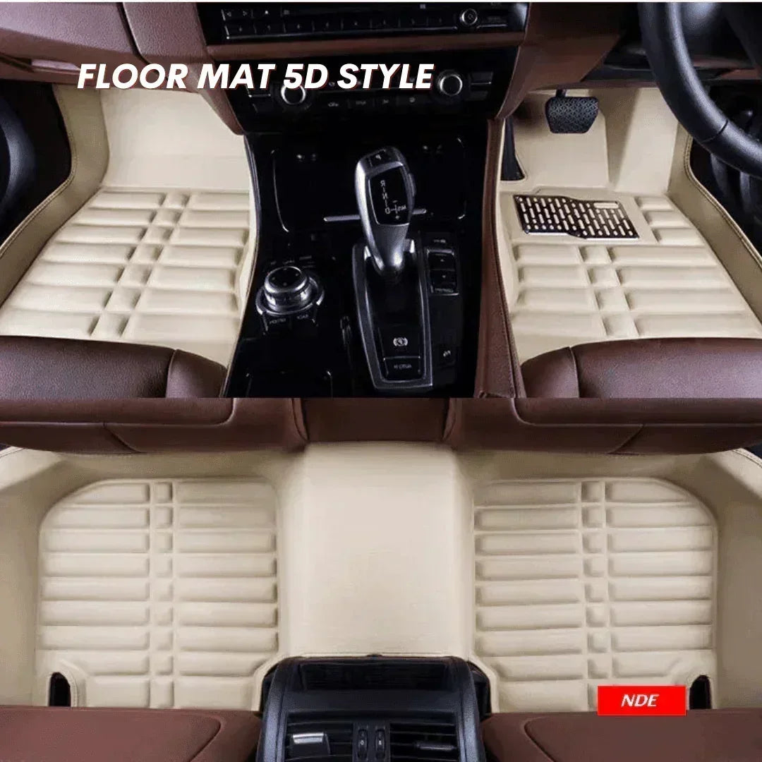 FLOOR MAT 5D STYLE BEIGE COLOR FOR HONDA CIVIC (2002-2006) - ndestore.com
