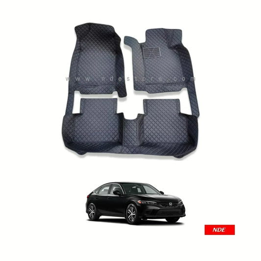 FLOOR MAT 7D STYLE BLACK COLOR FOR HONDA CIVIC (2021-2025) - ndestore.com
