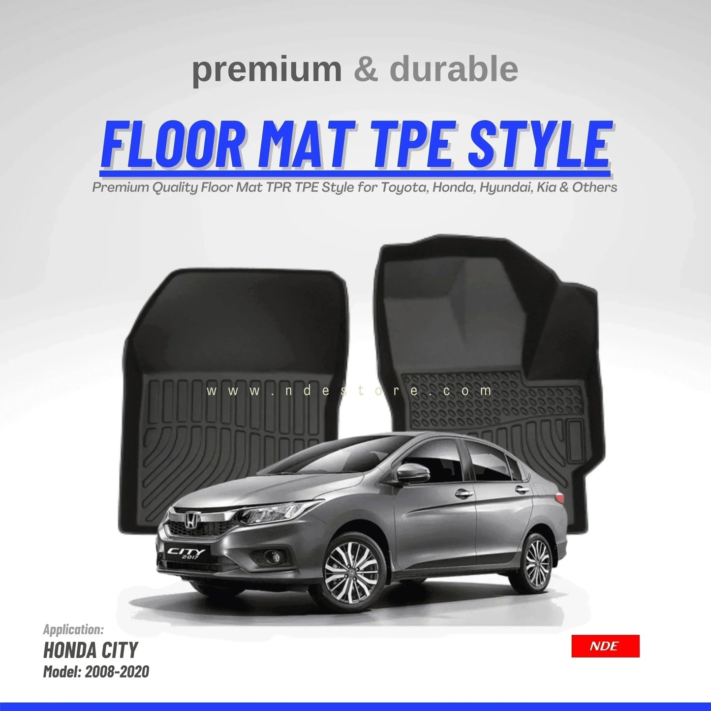 FLOOR MAT TPE STYLE PREMIUM QUALITY FOR HONDA CITY (2008-2021) - ndestore.com