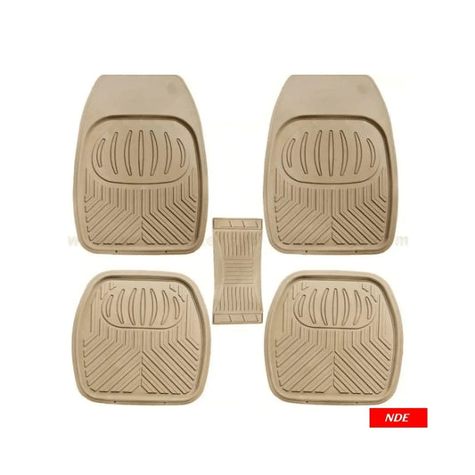 FLOOR MAT RUBBER UNIVERSAL SIZE 5 PIECES BEIGE COLOR - ndestore.com