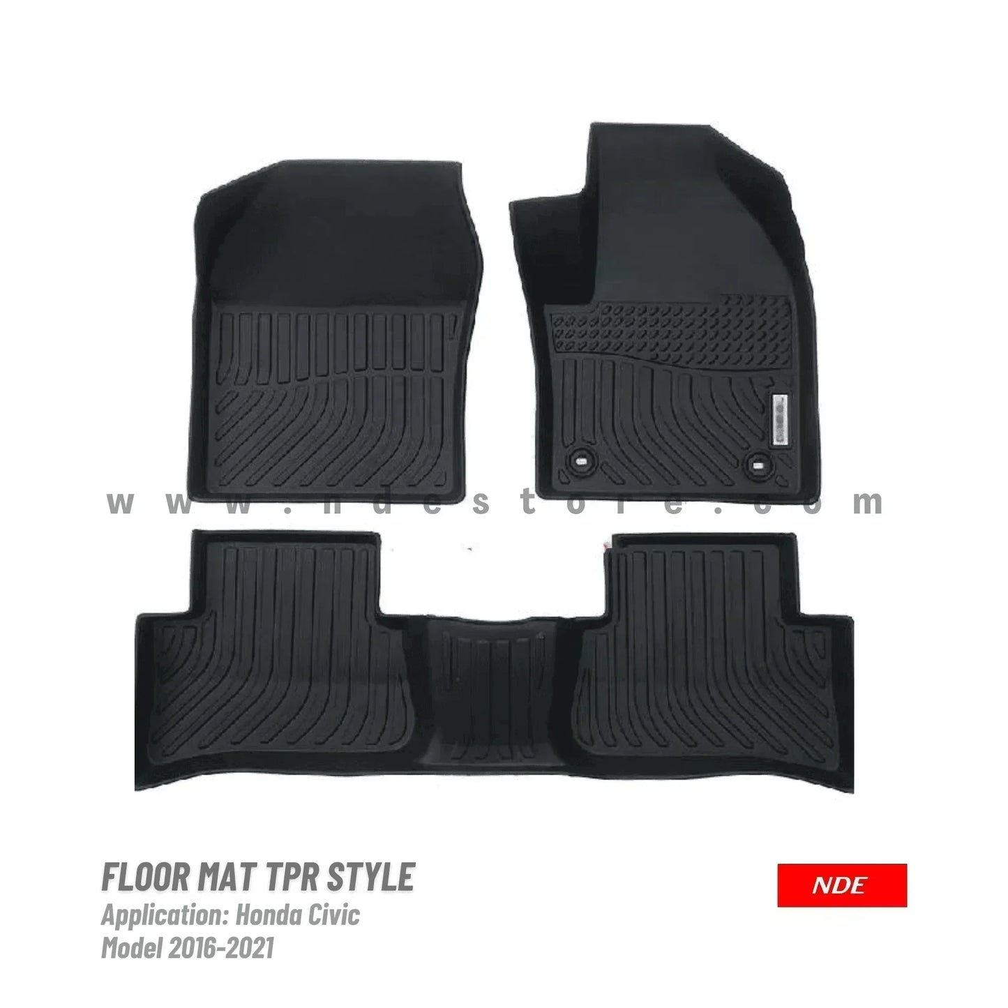 FLOOR MAT TPE STYLE PREMIUM QUALITY FOR HONDA CIVIC (2016-2021) - ndestore.com