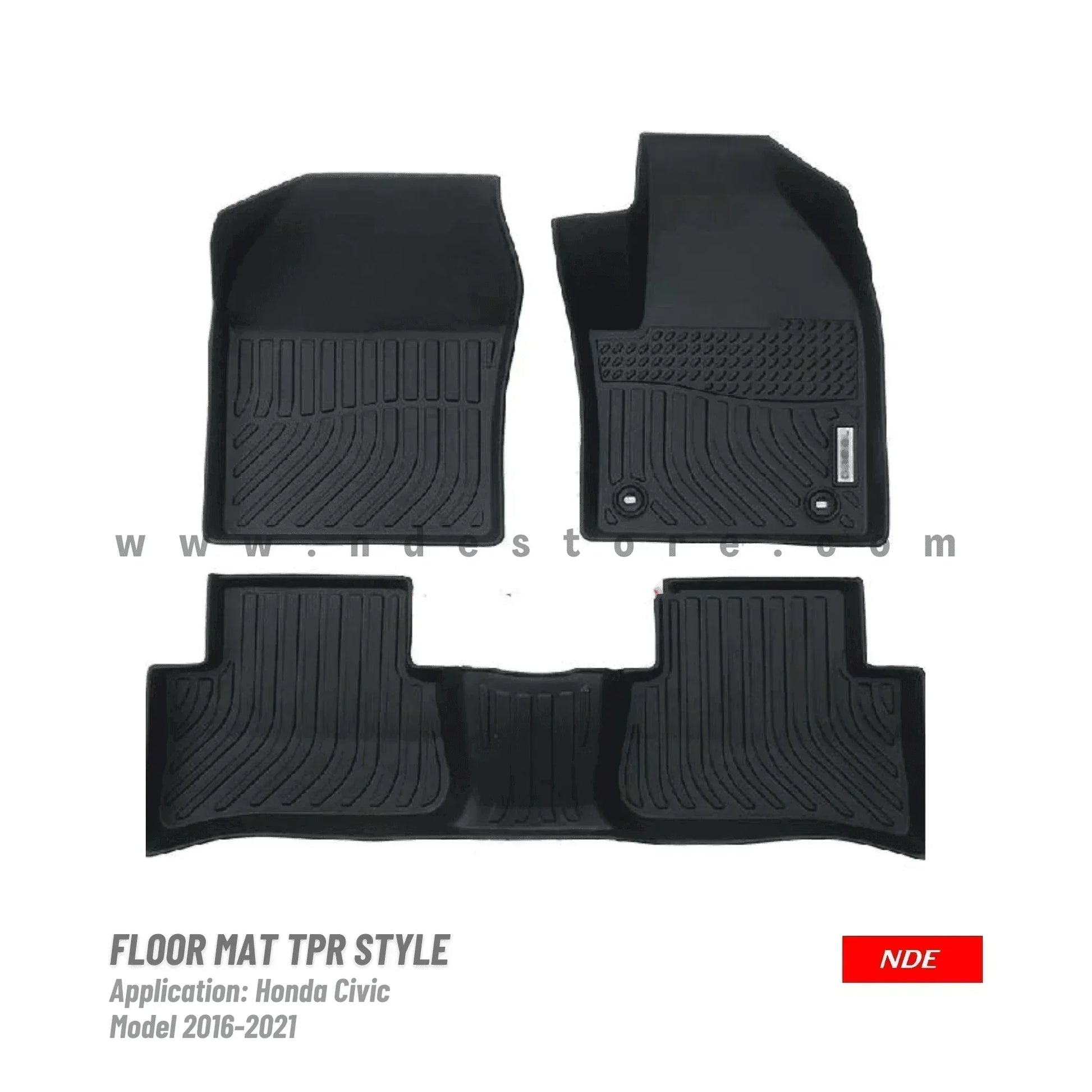 FLOOR MAT TPE STYLE PREMIUM QUALITY FOR HONDA CIVIC (2016-2021) - ndestore.com