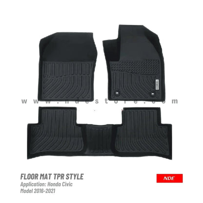 FLOOR MAT TPE STYLE PREMIUM QUALITY FOR HONDA CIVIC (2016-2021) - ndestore.com