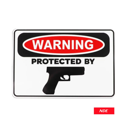 STICKER DECAL PROTECTED BY FIREARM