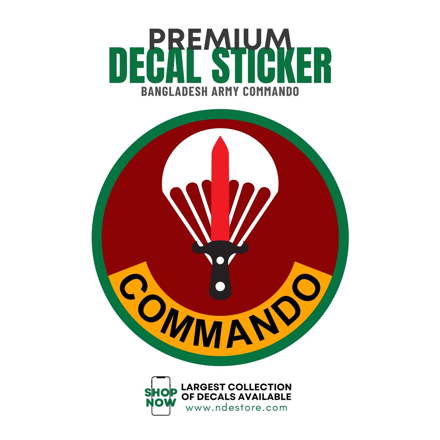 STICKER DECAL ARMY COMMANDO
