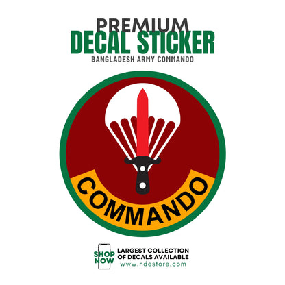 STICKER DECAL ARMY COMMANDO