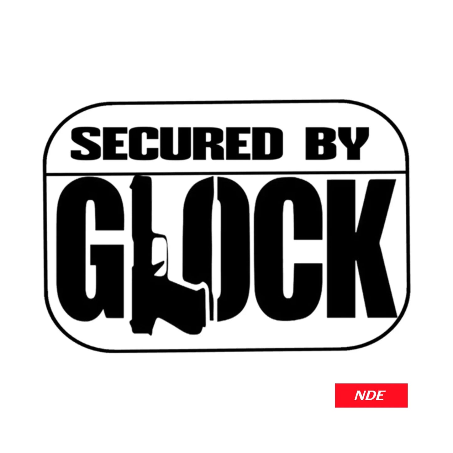 STICKER DECAL GLOCK SECURED BY
