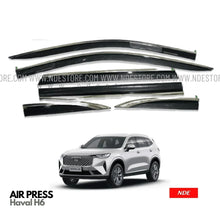 AIR PRESS BLACK TINTED DOOR WINDOW VISOR WITH CHROME FOR HAVAL H6 - TXR - ndestore.com
