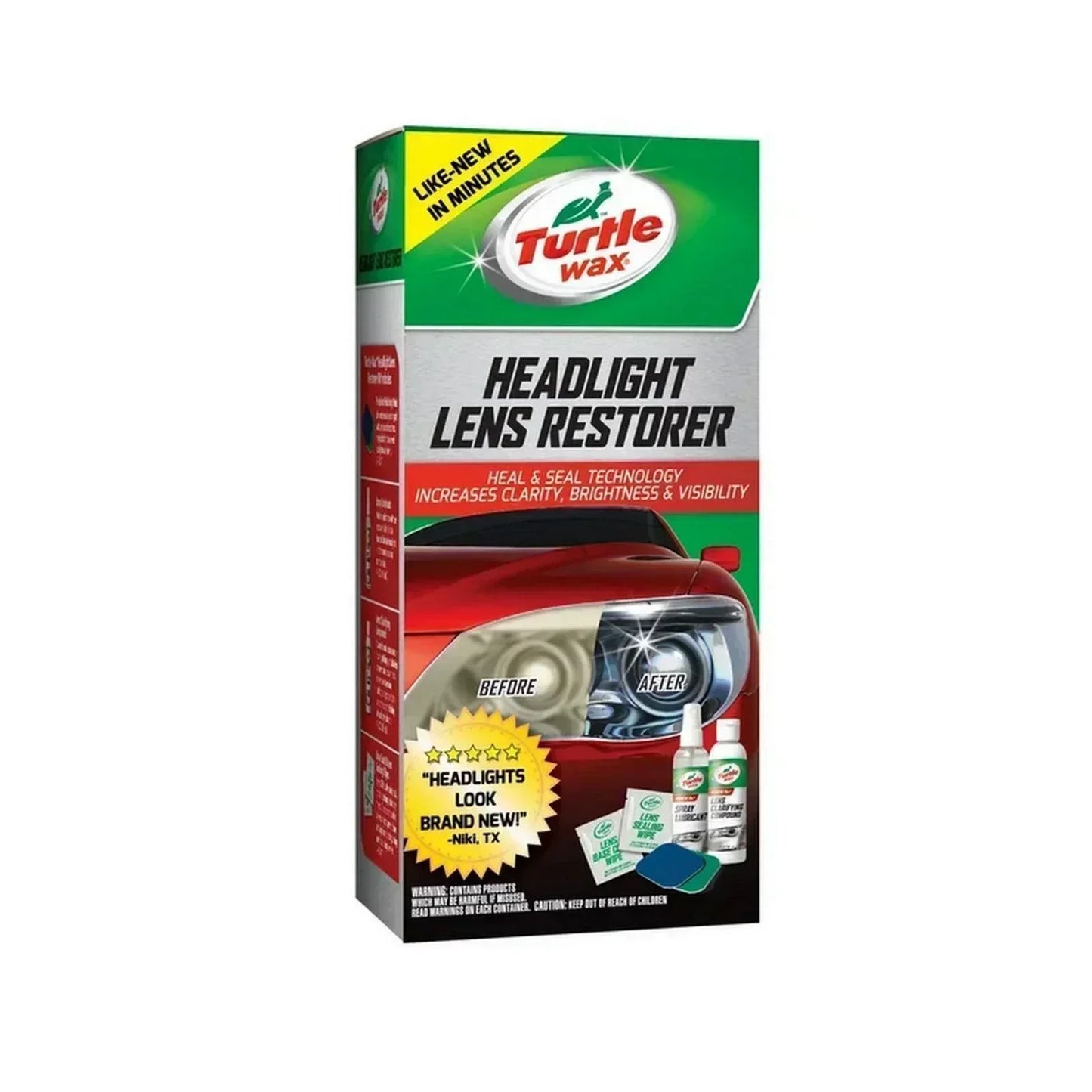 TURTLE WAX, HEADLIGHT LENS RESTORER KIT - ndestore.com