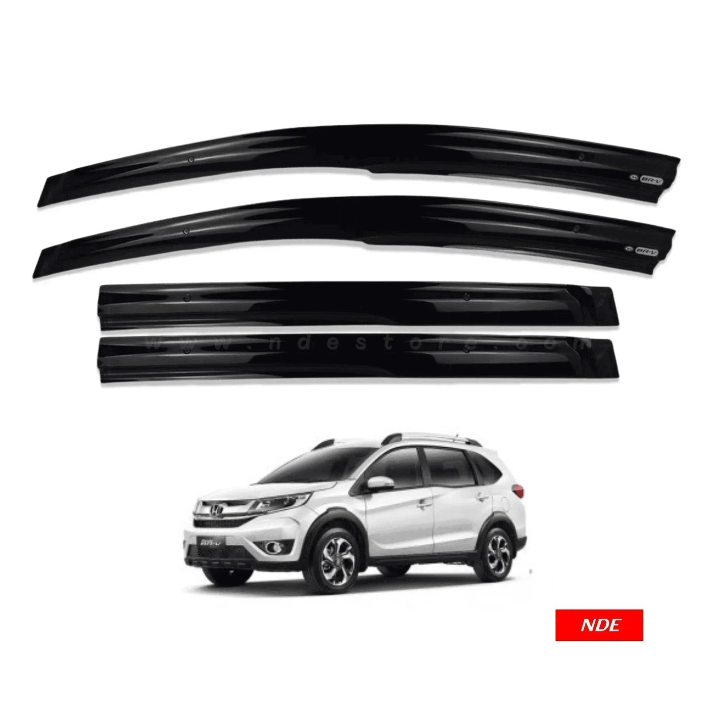 AIR PRESS BLACK TINTED DOOR WINDOW VISOR FOR HONDA BRV - ndestore.com