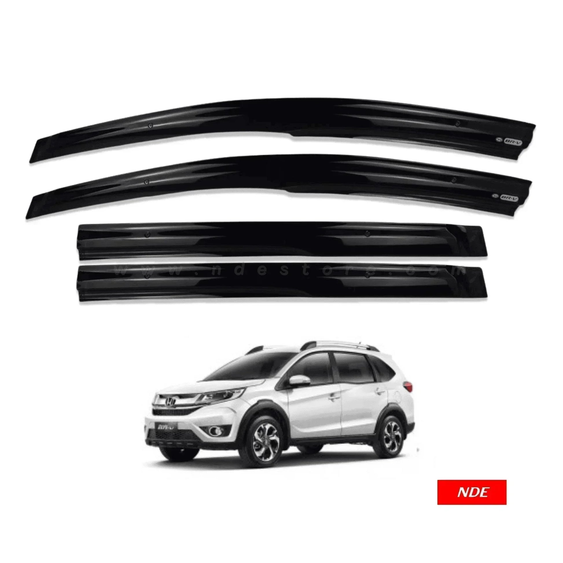 AIR PRESS BLACK TINTED DOOR WINDOW VISOR FOR HONDA BRV - ndestore.com