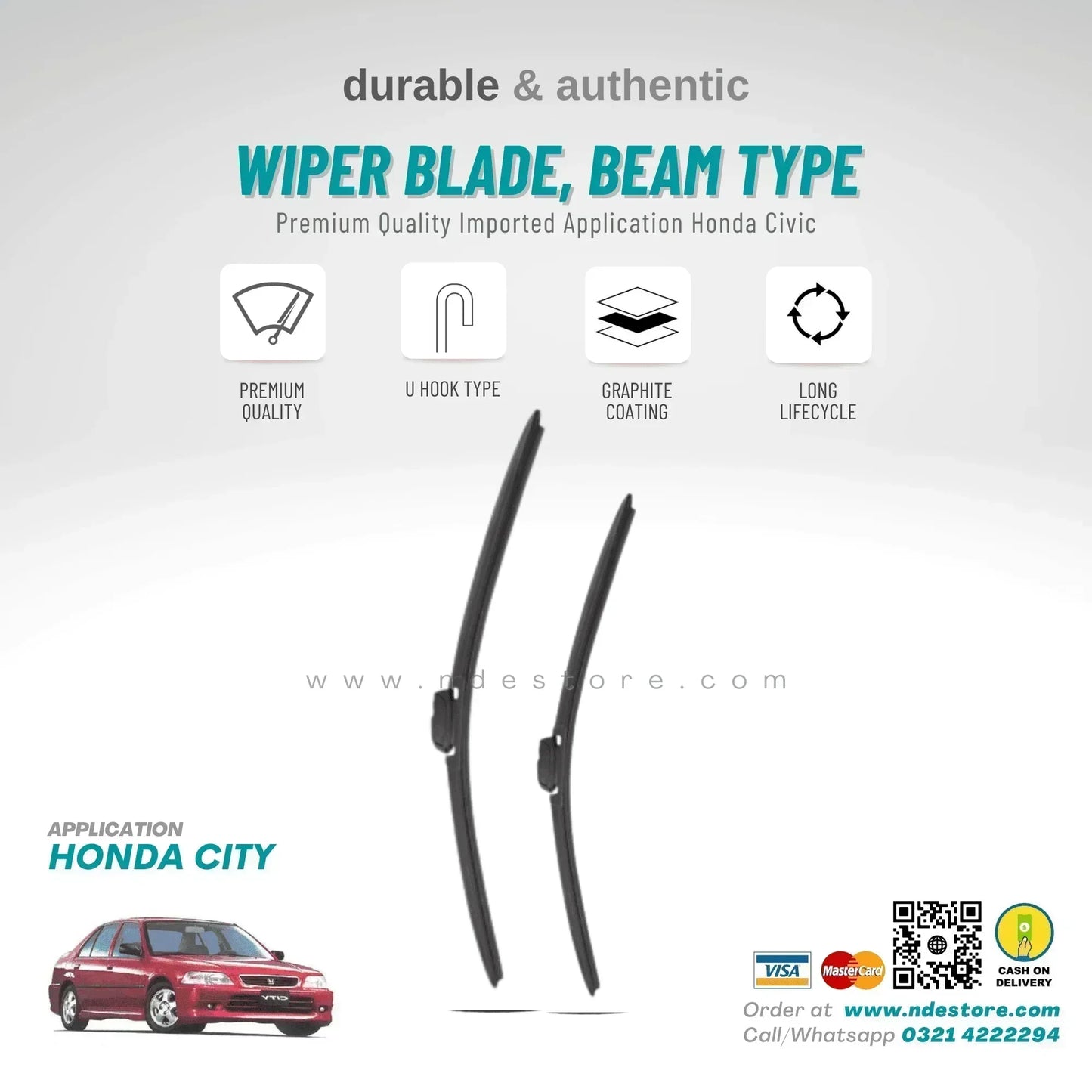 WIPER BLADE PREMIUM TYPE FOR HONDA CITY (2002-2008) - ndestore.com