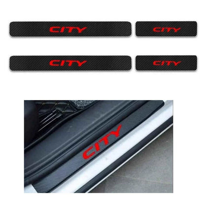 DOOR SILL AREA PROTECTION CARBON FIBER STICKER FOR HONDA CITY - ndestore.com