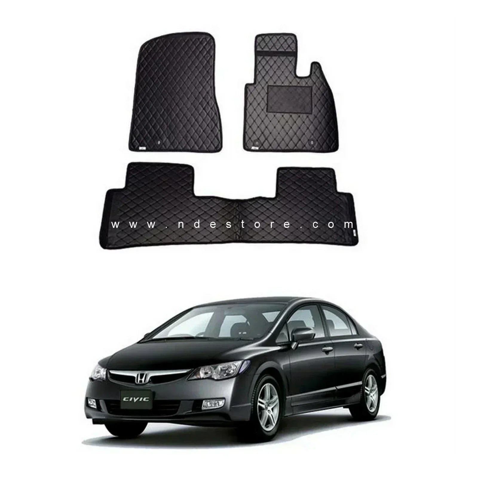 FLOOR MAT PREMIUM QUALITY FLAT 7D STYLE FOR HONDA CIVIC (2006-2012) - ndestore.com