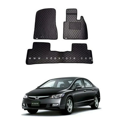 FLOOR MAT PREMIUM QUALITY FLAT 7D STYLE FOR HONDA CIVIC (2006-2012) - ndestore.com