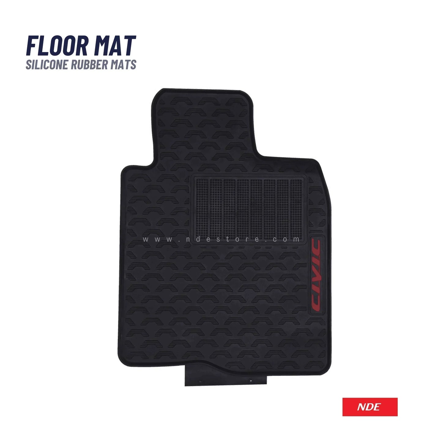 FLOOR MAT RUBBER / LATEX ANTI SLIP SILICONE BLACK FOR HONDA CIVIC (2016-2021) (IMPORTED) - ndestore.com