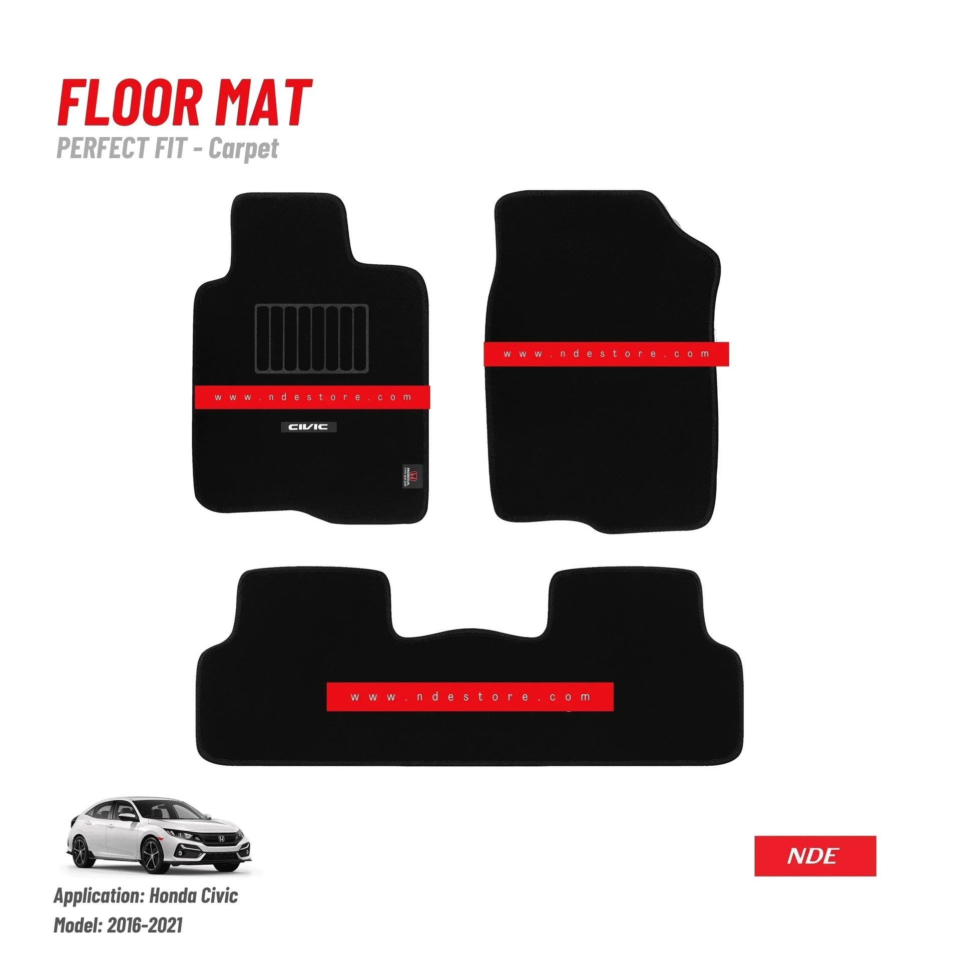 FLOOR MAT PREMIUM QUALITY FOR HONDA CIVIC (2016-2022) - ndestore.com