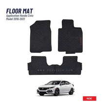 FLOOR MAT RUBBER / LATEX ANTI SLIP SILICONE BLACK FOR HONDA CIVIC (2016-2021) (IMPORTED) - ndestore.com