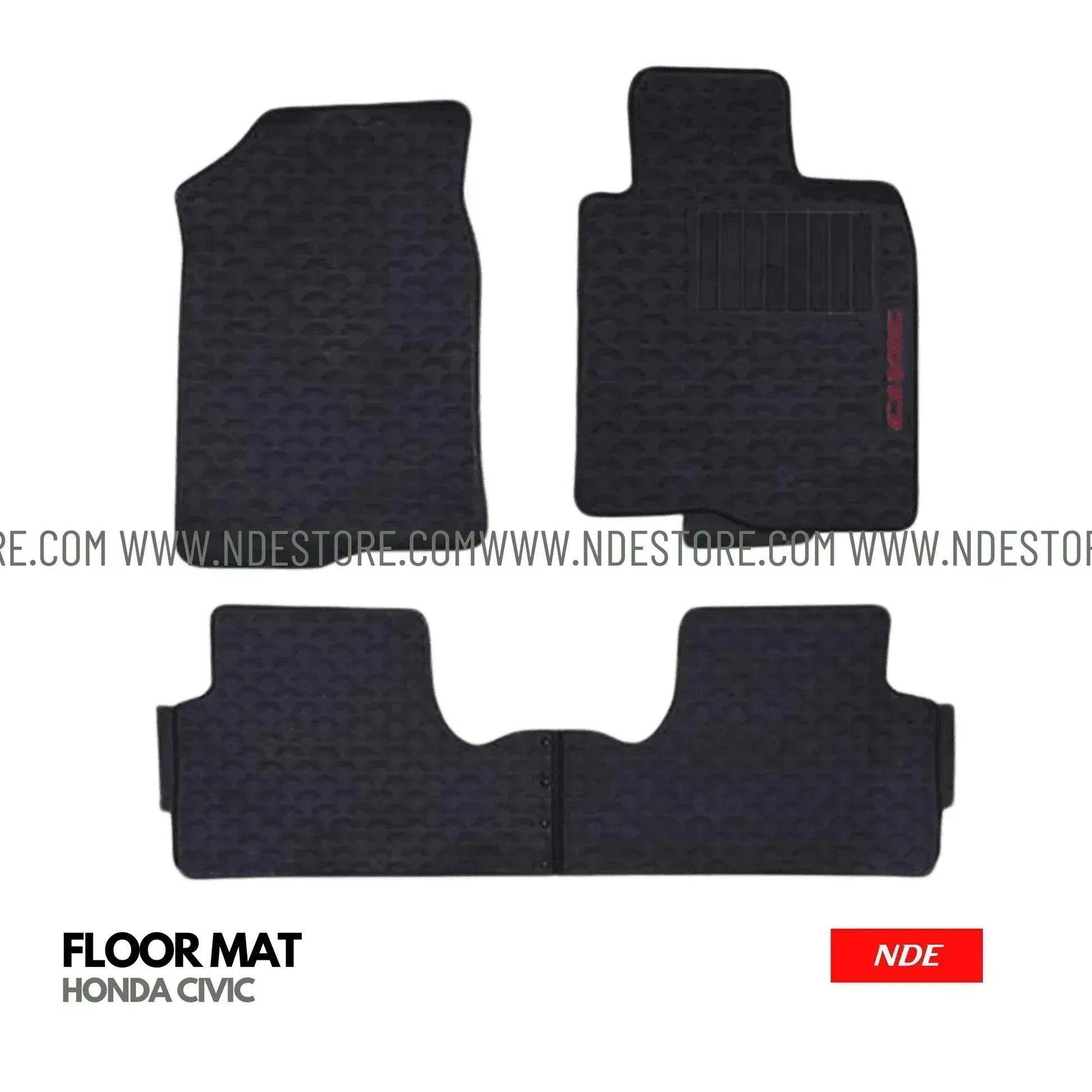 FLOOR MAT RUBBER / LATEX ANTI SLIP SILICONE BLACK FOR HONDA CIVIC (2016-2021) (IMPORTED) - ndestore.com